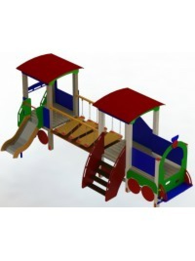 Игровой комплекс уличный Паровоз с вагончиком